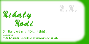 mihaly modi business card