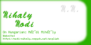 mihaly modi business card